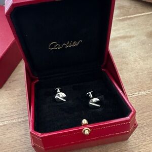 Cartier Silver Round Cufflinks